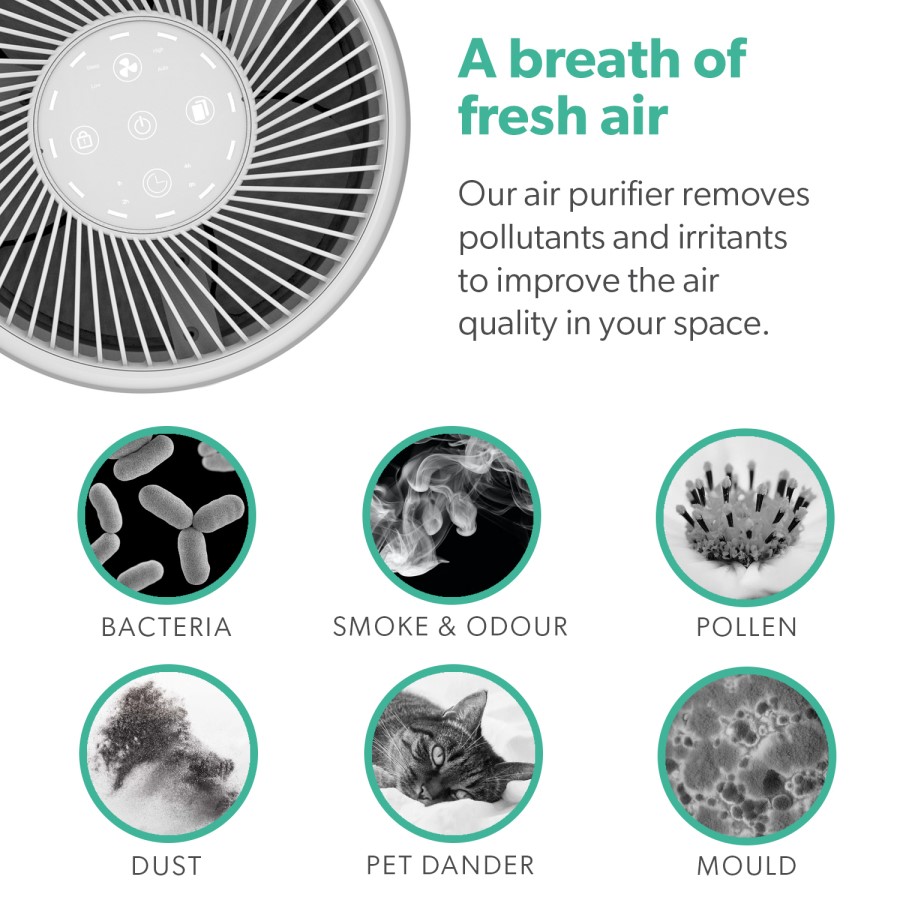 electriQ 3 Stage Smart HEPA Air Purifier with Aroma Diffuser
