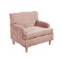 Large Light Pink Velvet Armchair - Mid Century - Eden