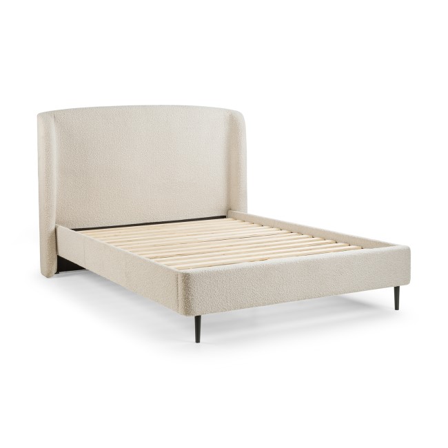 Cream Boucle King Size Bed Frame - Julian Bowen