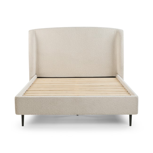 Cream Boucle King Size Bed Frame - Julian Bowen