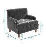GRADE A2 - Large Dark Grey Velvet Armchair - Mid Century - Eden