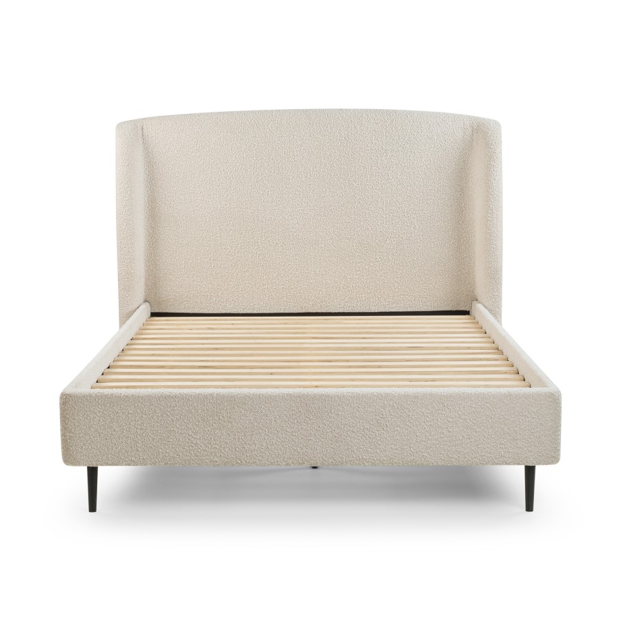 Cream Boucle King Size Bed Frame - Julian Bowen