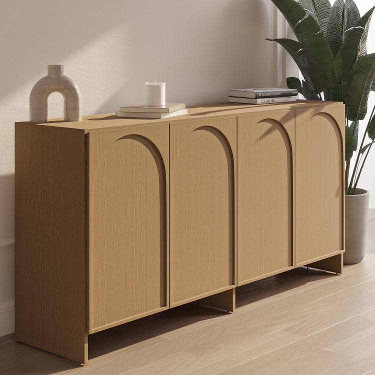 ALMOST PERFECT - Large Oak Sideboard with Arch Detail - 4 Doors - Ellie