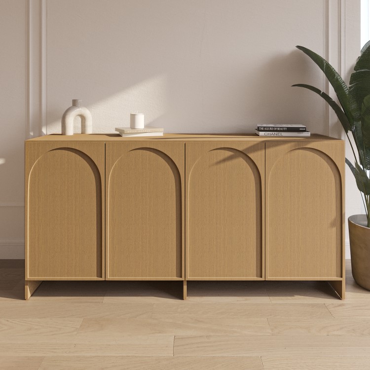 ALMOST PERFECT - Large Oak Sideboard with Arch Detail - 4 Doors - Ellie