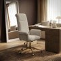 Beige Chenille High Back Office Chair - Effie