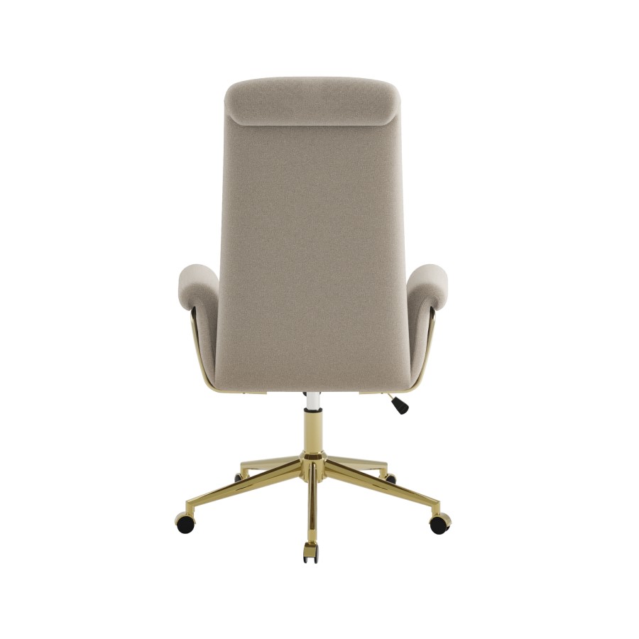 Beige Chenille High Back Office Chair - Effie