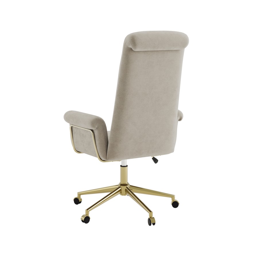 Beige Chenille High Back Office Chair - Effie