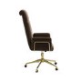 Brown Velvet High Back Office Chair - Effie 