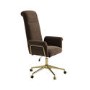 Brown Velvet High Back Office Chair - Effie 