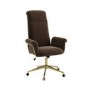 Brown Velvet High Back Office Chair - Effie 
