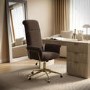 Brown Velvet High Back Office Chair - Effie 