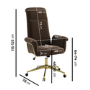 Brown Velvet High Back Office Chair - Effie 