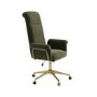 Khaki Velvet High Back Office Chair - Effie 