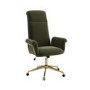 Khaki Velvet High Back Office Chair - Effie 