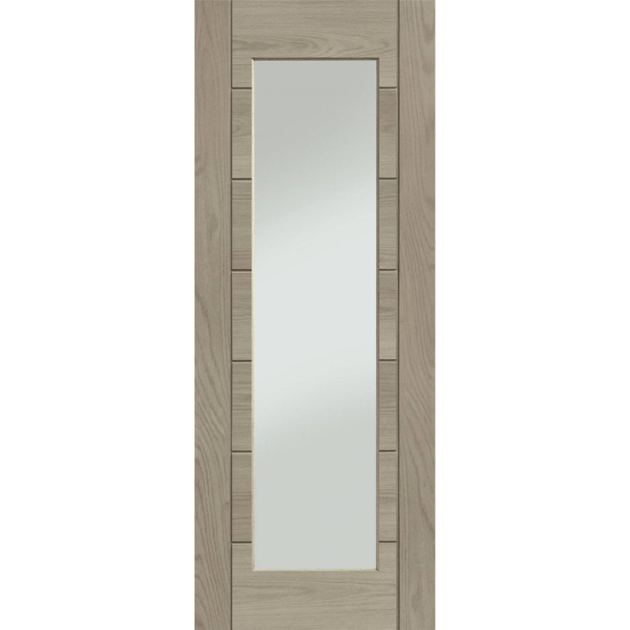 Palermo Essential 1 Light Internal Oak Door with Clear Glass - 1981 x 762 x 35 mm, Unfinished