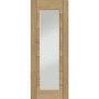 Palermo Essential 1 Light Internal Oak Door with Clear Glass - 2040 x 826 x 40 mm, Unfinished