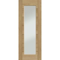Palermo Essential 1 Light Internal Oak Door with Clear Glass - 2040 x 826 x 40 mm, Unfinished