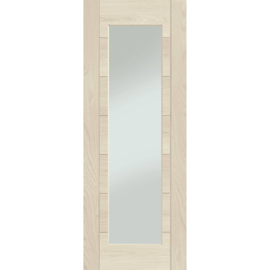 Palermo Essential 1 Light Internal Oak Door with Clear Glass - 2040 x 826 x 40 mm, Unfinished