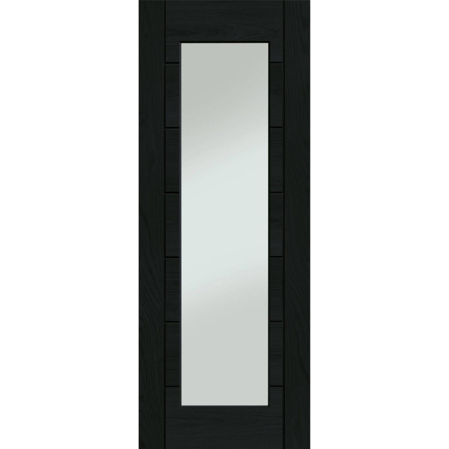 Palermo Essential 1 Light Internal Oak Door with Clear Glass - 2040 x 826 x 40 mm, Unfinished