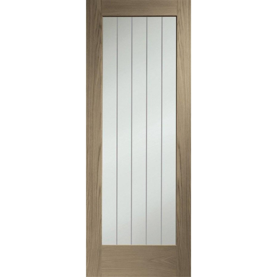 Suffolk Essential Pattern 10 Internal Oak Door with Clear Etched Glass - 1981 x 762 x 35 mm, Unfinished