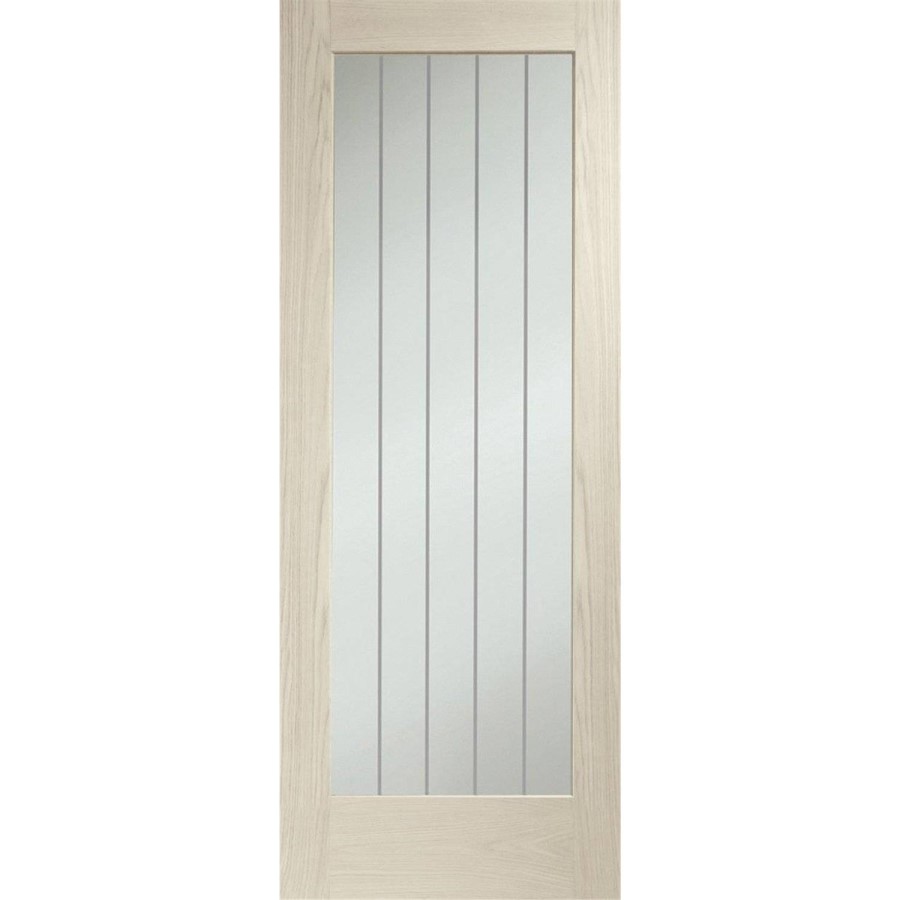 Suffolk Essential Pattern 10 Internal Oak Door with Clear Etched Glass - 1981 x 762 x 35 mm, Unfinished