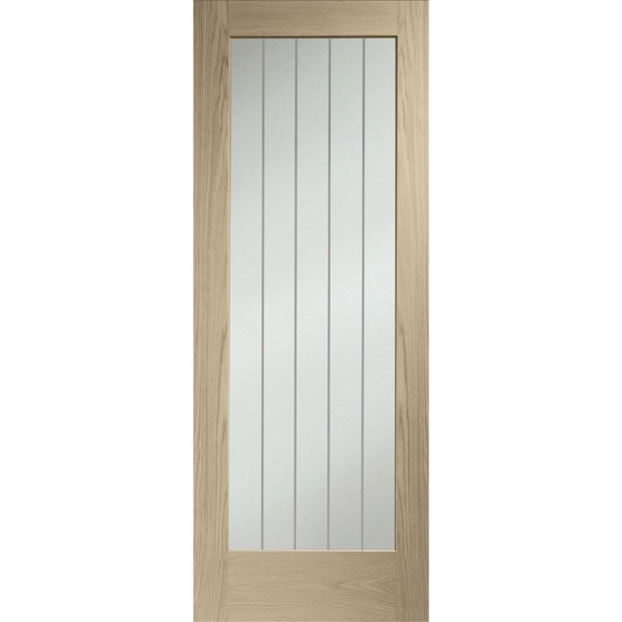 Suffolk Essential Pattern 10 Internal Oak Door with Clear Etched Glass - 1981 x 762 x 35 mm, Unfinished