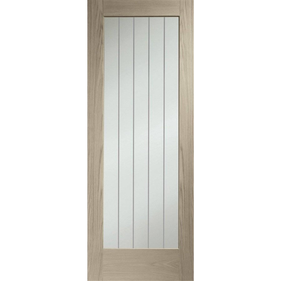Suffolk Essential Pattern 10 Internal Oak Door with Clear Etched Glass - 1981 x 762 x 35 mm, Unfinished