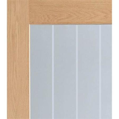 Suffolk Essential 2XG Internal Oak Door with Clear Etched Glass - 1981 x 762 x 35 mm, Unfinished