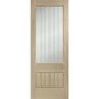 Suffolk Essential 2XG Internal Oak Door with Clear Etched Glass - 1981 x 762 x 35 mm, Unfinished