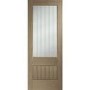 Suffolk Essential 2XG Internal Oak Door with Clear Etched Glass - 1981 x 762 x 35 mm, Unfinished