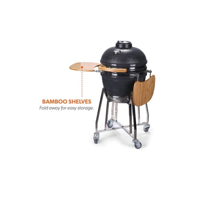 Boss Grill The Egg - 18 Inch Ceramic Kamado Style Charcoal Egg BBQ Grill