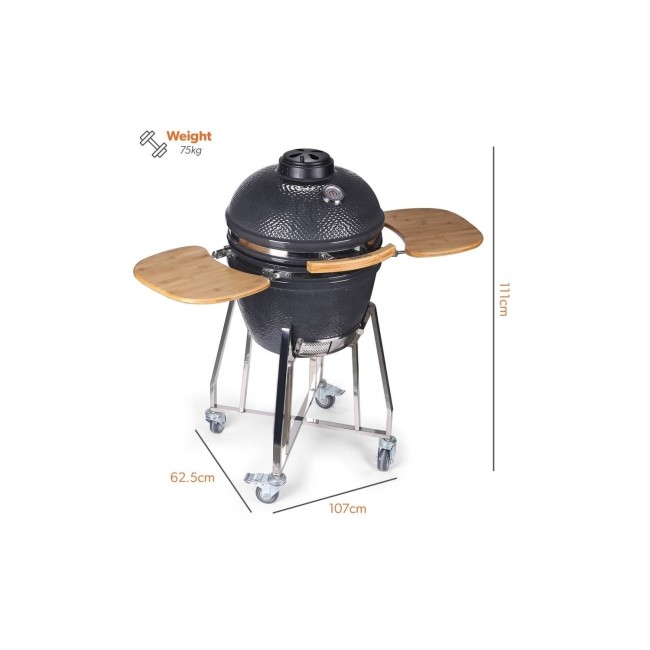 Boss Grill The Egg - 18 Inch Ceramic Kamado Style Charcoal Egg BBQ Grill