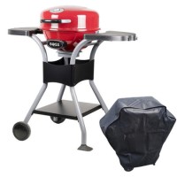 Boss Grill Compact Electric BBQ Grill with Cover - Red Boss Grill Compact Electric BBQ Grill with Cover - Red