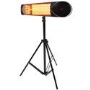 electriQ Wall Mounted Electric Patio Heater - 2.5kW with Remote Control & Free Removable Tripod