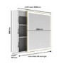 Brass Sliding Square Mirrored Bathroom Cabinet with Lights 600x600mm - Elara