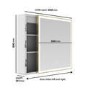 Brass Sliding Square Mirrored Bathroom Cabinet with Lights 600x600mm - Elara