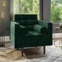 Dark Green Buttoned Velvet Armchair - Elba 