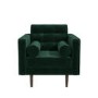 Dark Green Buttoned Velvet Armchair - Elba 