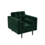 Dark Green Buttoned Velvet Armchair - Elba 