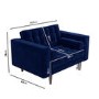 Navy Blue Buttoned Velvet Loveseat - Elba 