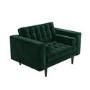 Dark Green Buttoned Velvet Loveseat - Elba 