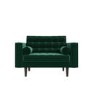 Dark Green Buttoned Velvet Loveseat - Elba 