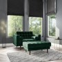 Dark Green Buttoned Velvet Loveseat - Elba 