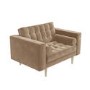 Beige Quilted Velvet Loveseat - Elba 