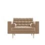 Beige Quilted Velvet Loveseat - Elba 