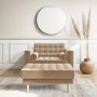 Beige Quilted Velvet Loveseat - Elba 