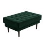 Mid Century Quilted Green Velvet Footstool - Elba