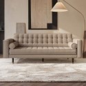 ELB012 Beige Vegan Leather 3-Seater Sofa - Elba