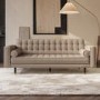 Beige Vegan Leather 3-Seater Sofa - Elba