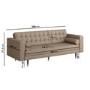 Beige Vegan Leather 3-Seater Sofa - Elba